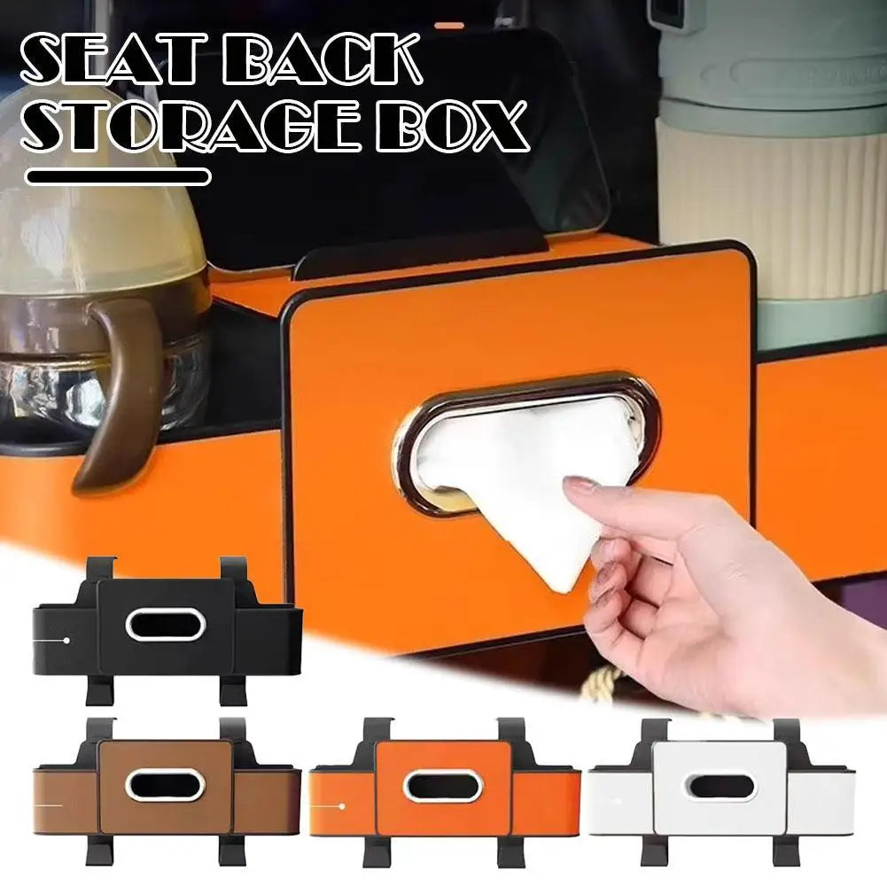 Car Chair Back Storage Box,Multifunctional Tissue Box,Car Water Cup Seat Back Storage Box,Car Interior Decoration Hook