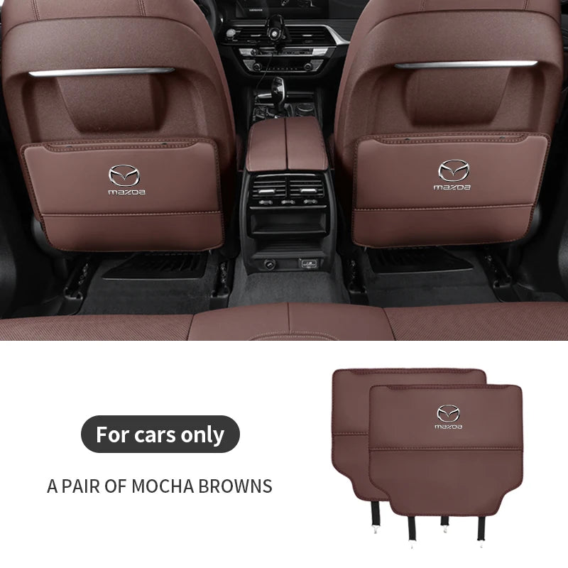 Mazda 3 5 6 SKYACTIV Axela Atenza CX30 CX5 CX8 CX9 MX5 RX8 RX7 BT50 Car Seat  Back Storage Bag Anti-wear Backrest Anti-kick Pad