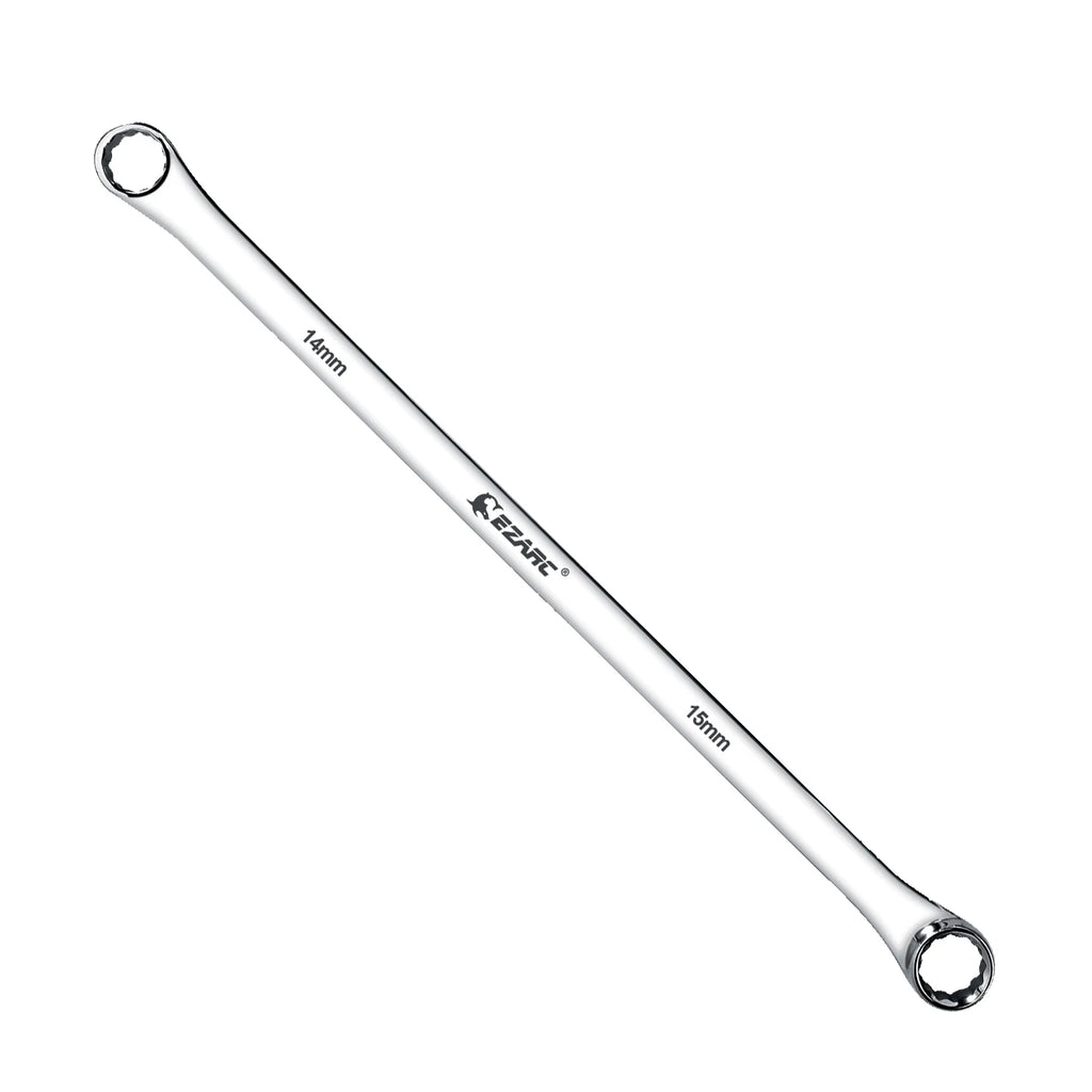EZARC Extra Long Box End Wrench Metric Combination Durable Aviation Spanner CRV 8mm-19mm Chrome Vanadium Steel Aviation Wrenches