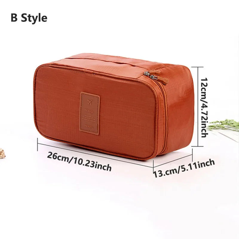 Women's Portable Multi-Layer Travel Lingerie Storage Bag Underwear Organizer Waterproof Divided Pouch for Socks & Bras Trip Case