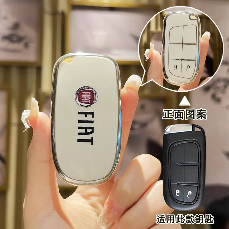 Fashion TPU Car Remote Key Case Cover Protector Shell For Fiat Freemont 2018 500X 500 500L Keychain Styling Protector Accessory