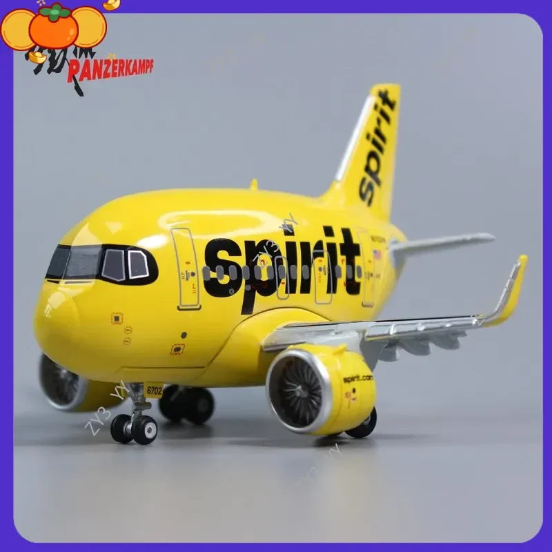 NEW Panzerkampf Cartoon Airplane Model Full Alloy 70102PP Airbus A321NEO Spirit Airlines Display Model For Aviation Enthusiasts