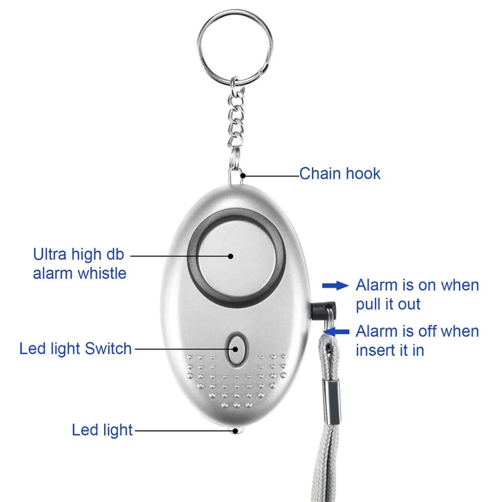 Self Defense Alarm Anti-wolf Girl Child Women Security Protect Alert Personal Safety Scream Loud Emergency Alarm Keychain