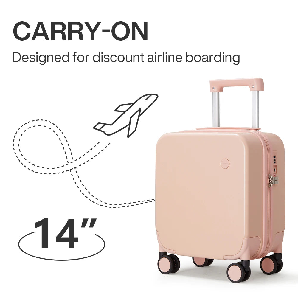 MIXI 14 Inch Underseat Carry On Luggage Lightweight Mini Suitcase PC Small Kids Bag TSA Lock Travel Suit Case Spinner Wheels
