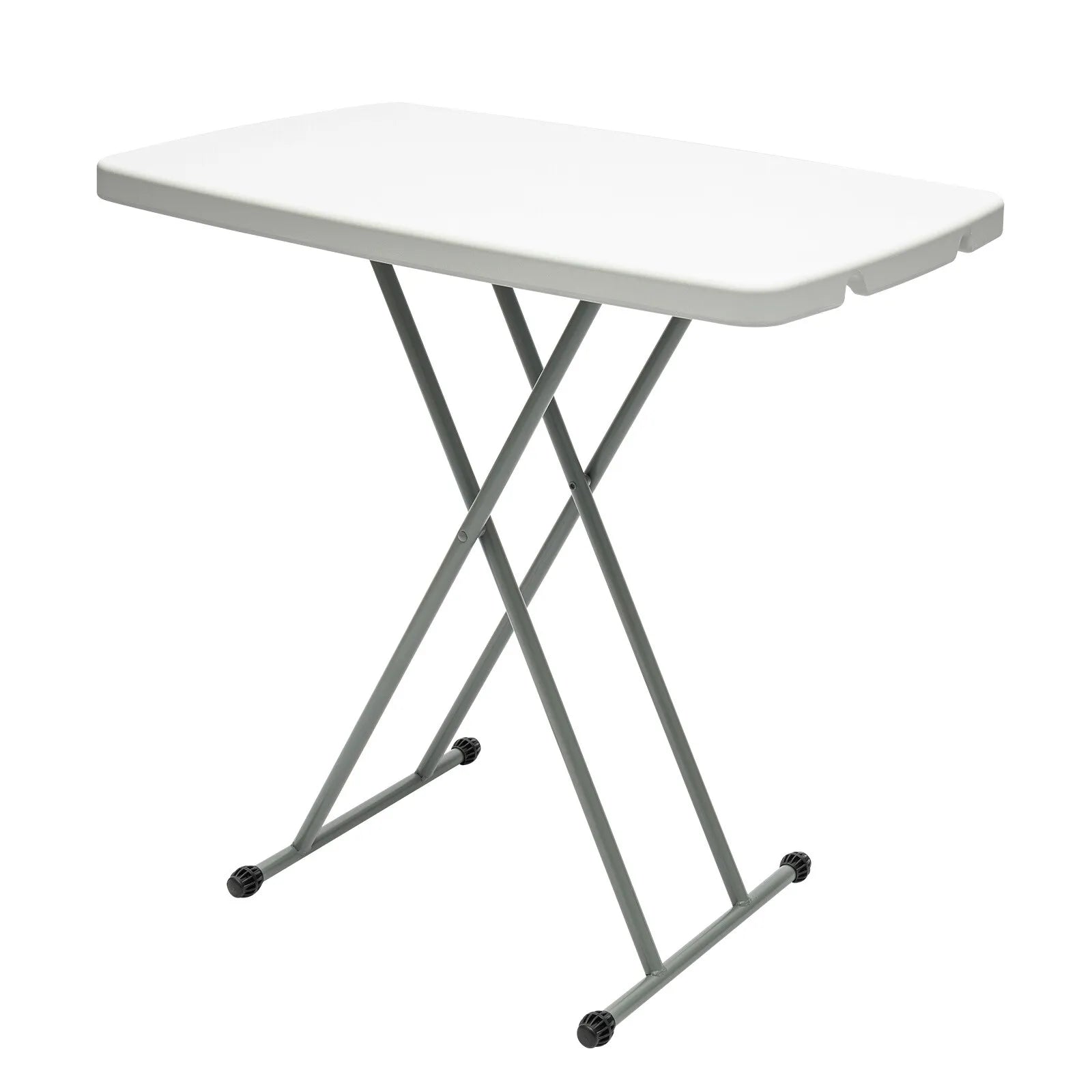 Triangular Stable Structure Foldable Lift Table, Backyard Party Beach Fishing Use, Lightweight Anti-slip Feet Rounded Corner Collapsible Table for Outdoor Enthusiasts