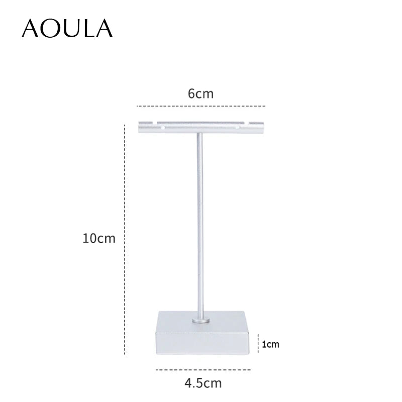 Luxury Dangle Earrings Display Metal Rack T Bar Stand Ring Jewelry Hanger Organizer Ear Studs Storage Holder Shelf Store Selling