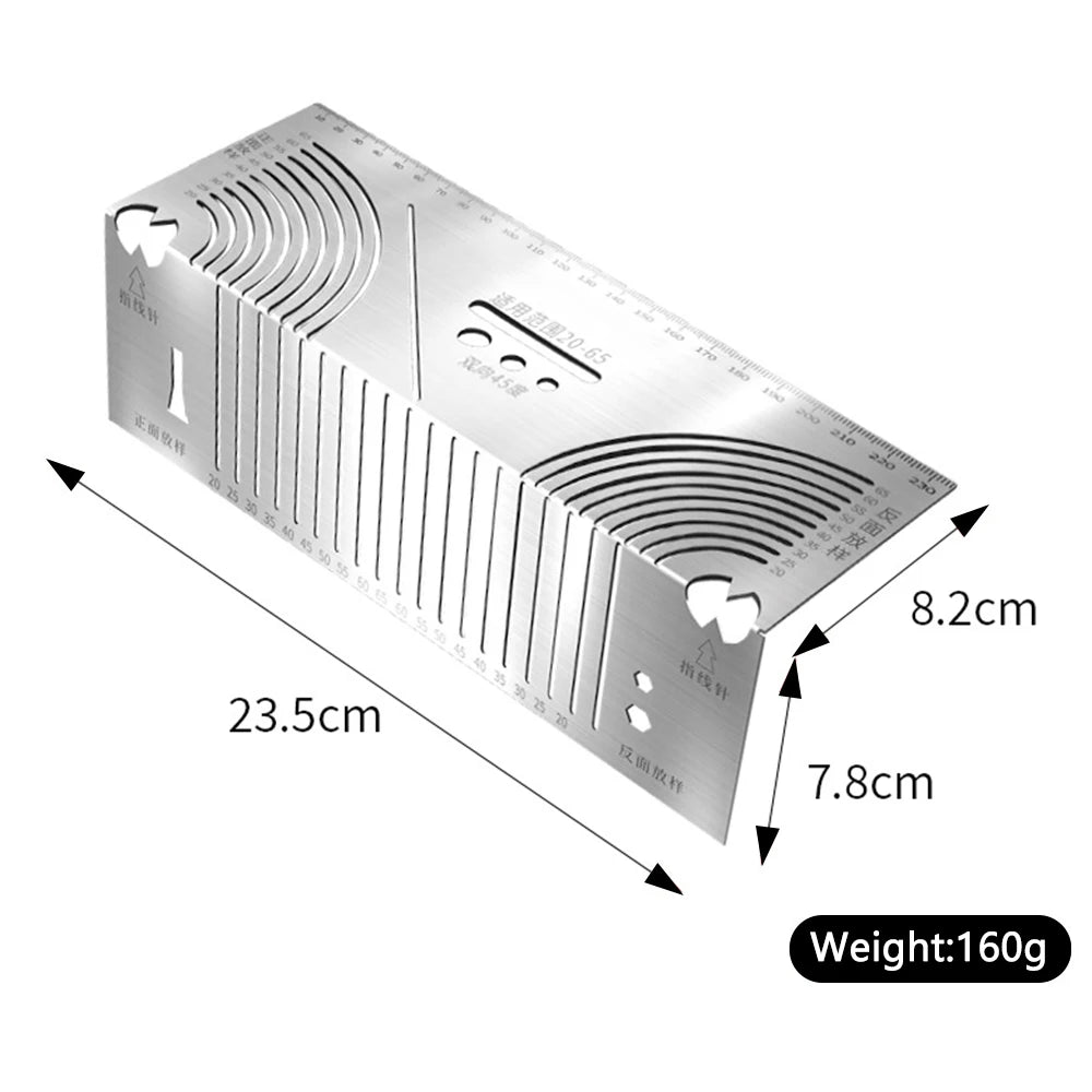 Angle & Arc Marking Tool Adjustable Linear Arc Dual-Purpose Scriber Pipe Cutting Measuring Tool for Metalworking Cutting Guide