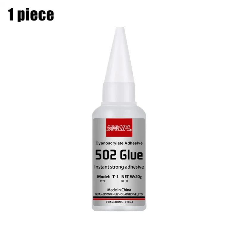 502 Super Adhesive - Quick Drying Cyanoacrylate, Suitable for Leather, Rubber, Metal, Strong Adhesive, Colorless and Transparent