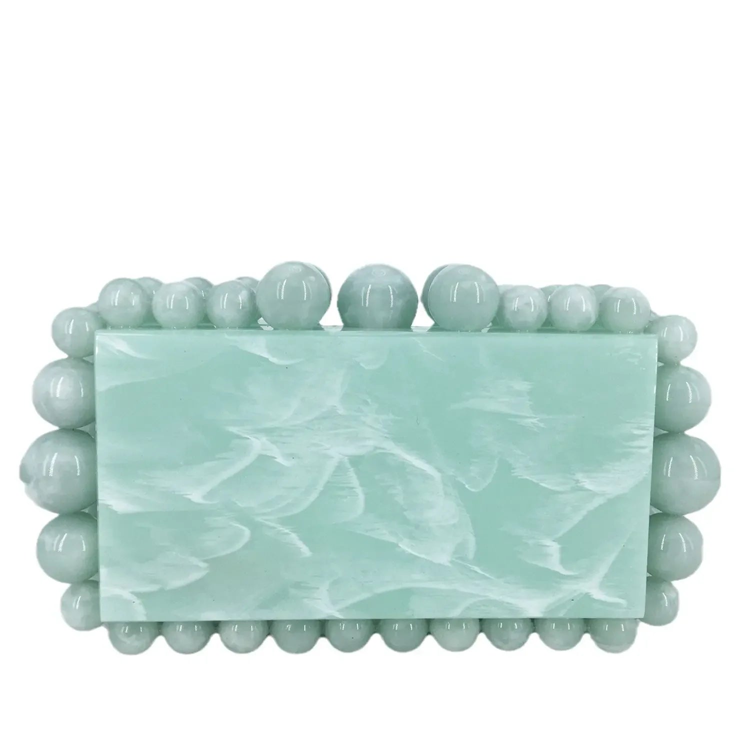 Boutique De FGG Women Acrylic Box Clutch Beaded Evening Handbags Casual Clutches Purse Chain Shoulder Bags Crossbody Bag