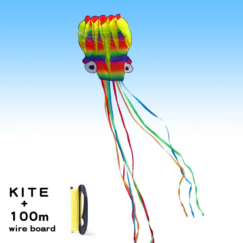 YongJian 3D octopus soft kite 5m Giant Kite With 100m tire line Giant soft kites for adults outdoor toys