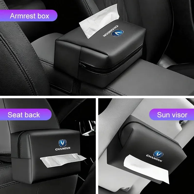 Easy Install Car Sun Visor Tissue Box for Changan CS55 PLUS CS75 PLUS CS35 ALSVIN S07 S05 PLUS MAX UNI-V UNI-K Auto Accessories