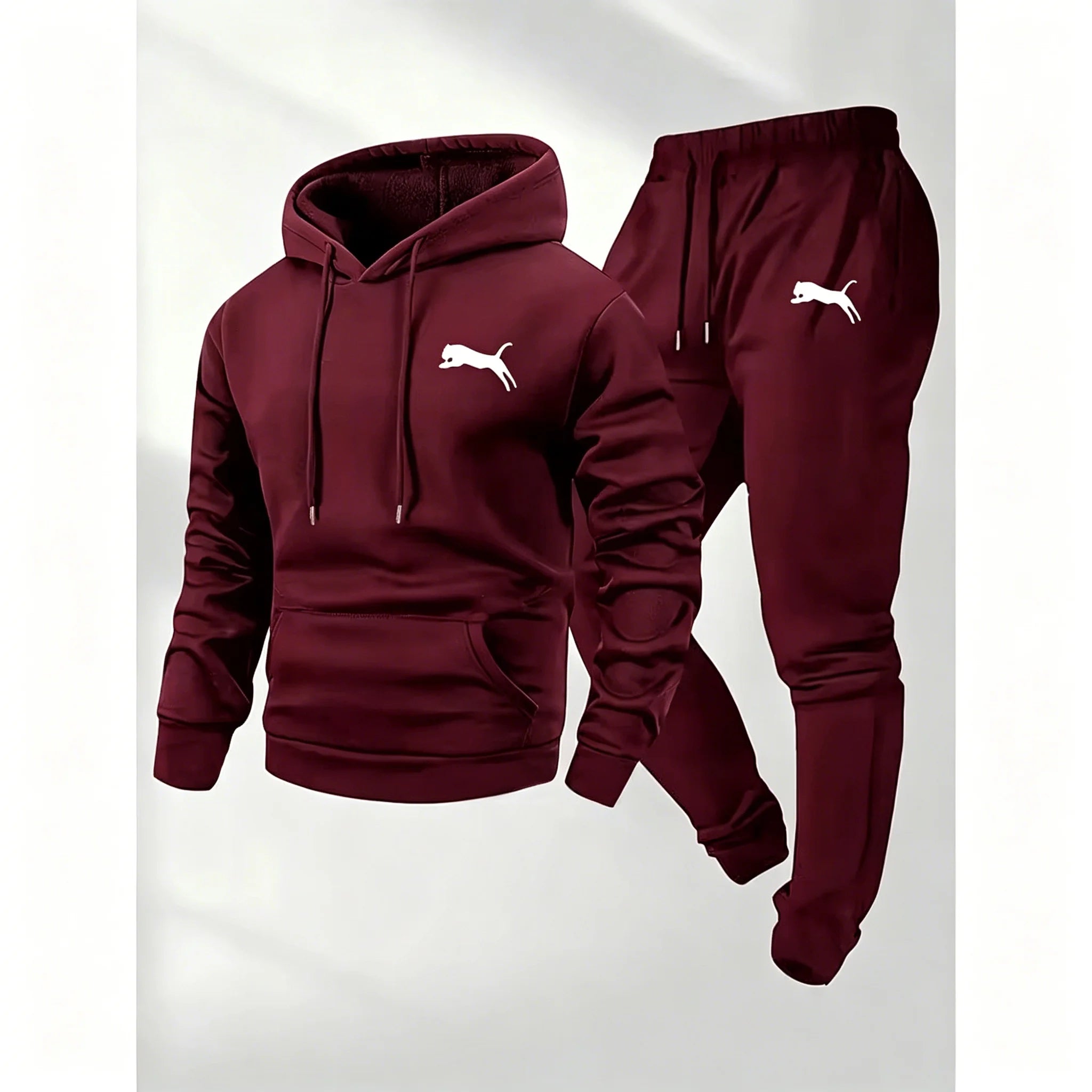 2026 Hot Selling Men's Hooded Sweatshirt & Pants Set Casual Tracksuit Streetwear Sportswear Fitness Jogger Outfit Two Piece Set