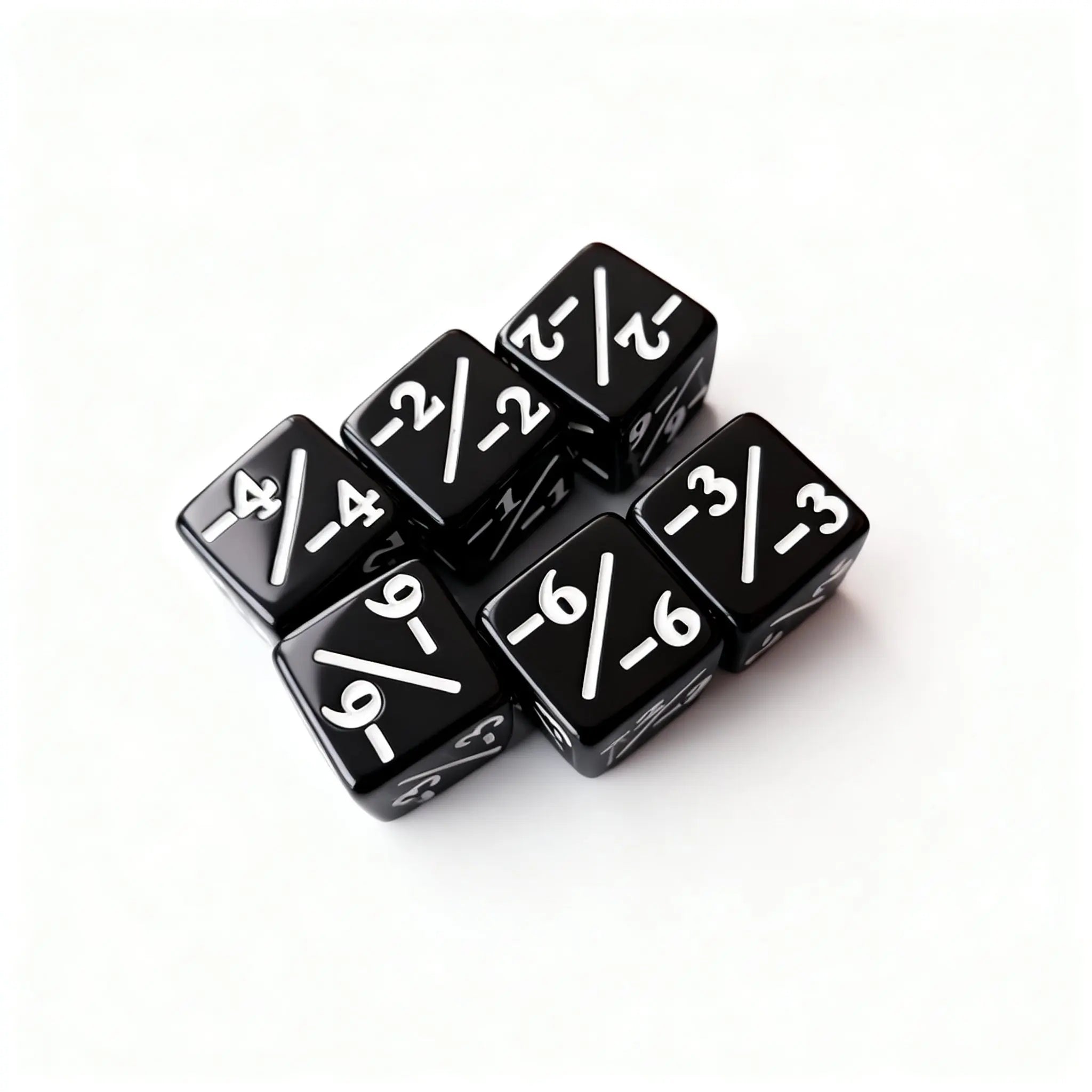 6Pcs/Pack 16mm Counting Dice Counters +1/-1 Black White D6 Square Corner Positive Negative Game Dice Cube