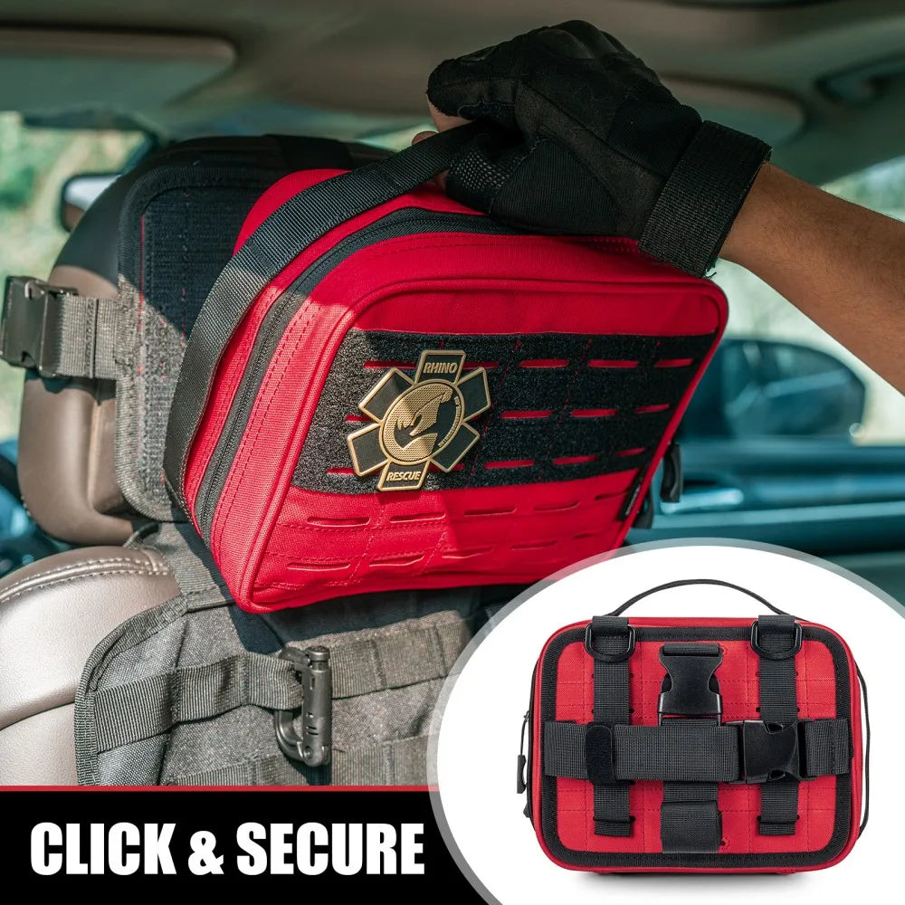 RHINO RESCUE large Car First Aid Kit IFAK POUCH Molle Medical Pouch for Travel Hiking Camping (empty bag)