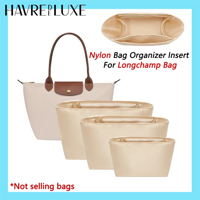 Bag organizer insert for Longchamp bag nylon material super strong fit bag support handbag insert bag accessories