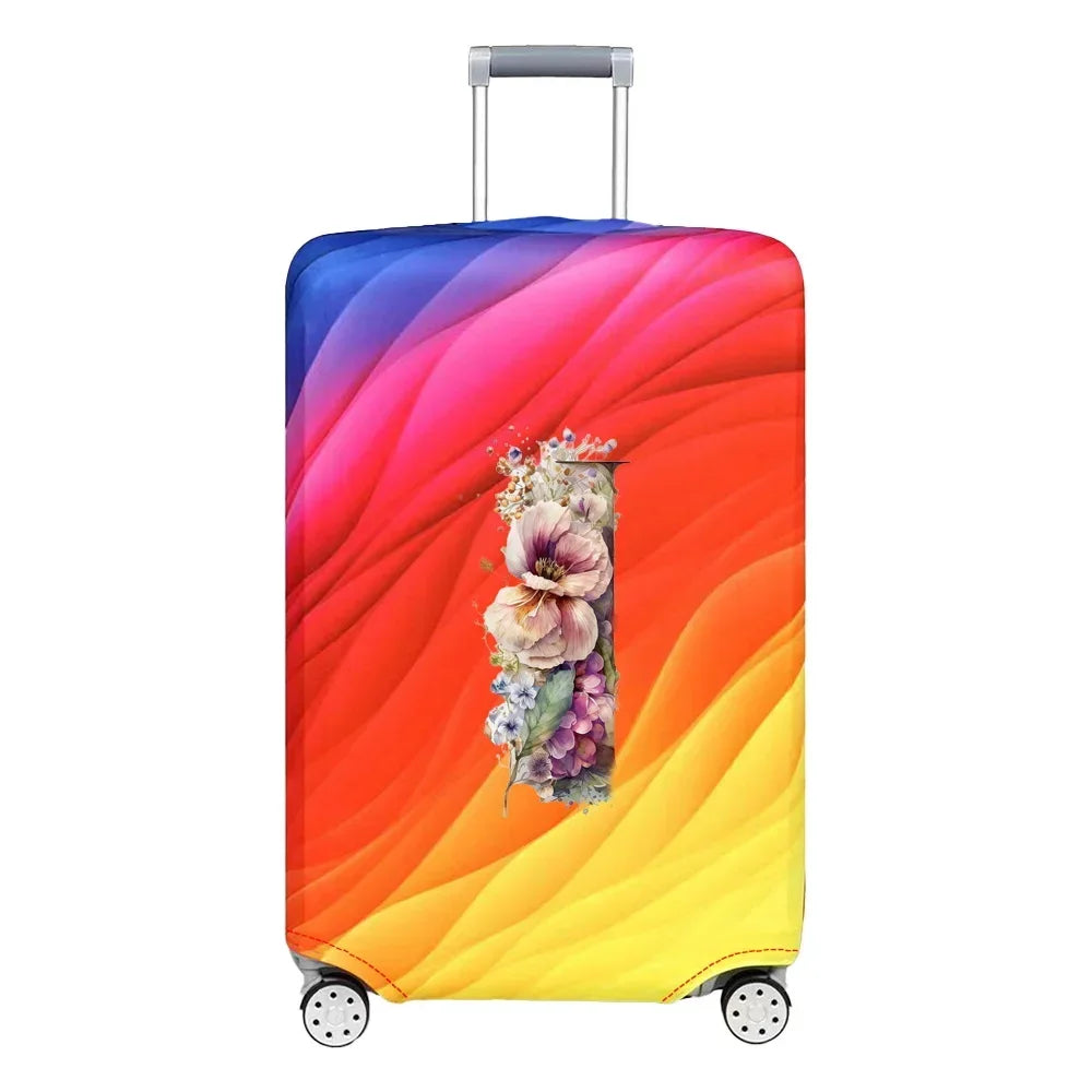 Luggage Cover Stretch Fabric Suitcase Protector Baggage Case for18-32 Inch Suitcase Case Floral Letter Series Travel Organizer