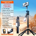 LISCN 1.8m 360 Gimbal Selfie Stick AI Intelligent Auto Face Tracking Tripod Stabilizer Phone Tripod with LED Fill Light