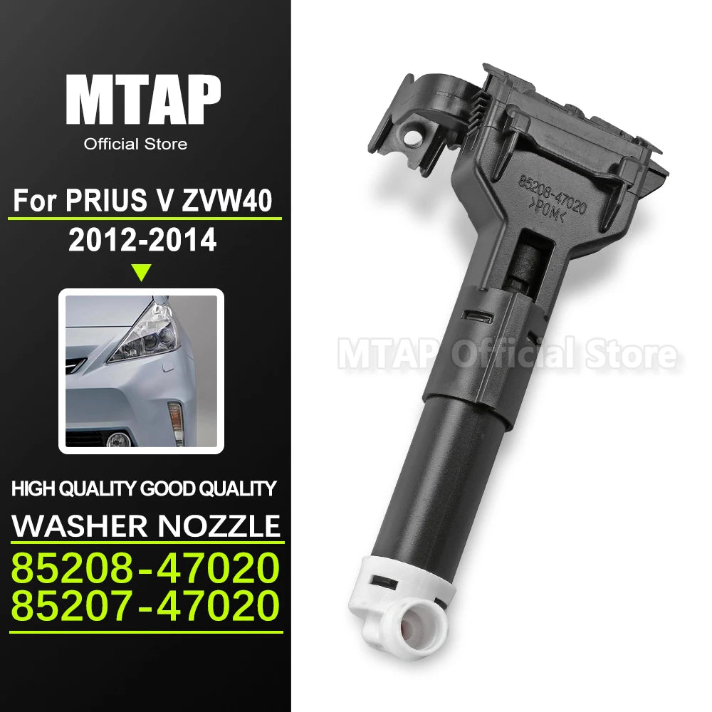 Head Light Washer Nozzle For Toyota Prius V 2012-2014 ZVW40 5208-47020 85207-47020 Headlamp Water Jet Actuator Cleaning Spray