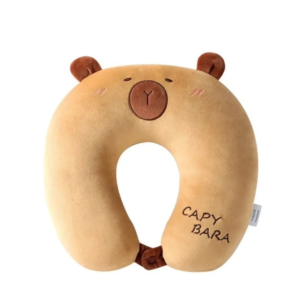 Cartoon U-Shaped Pillow Capybara Neck Pillow Car U-Shaped Neck Support Multifunctional Cervical Pillow