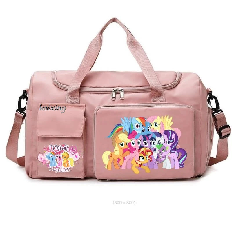 New My Little Pony Gym Bag Compartment Luggage Bag for Men Women Foldable Waterproof Lightweight Yoga Gym Sports Bag