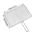Durable Stainless Steel Fish Grilling Rack Double-sided Square BBQ Grill Thickened High Temperature Resistant Meat Grilling Rack