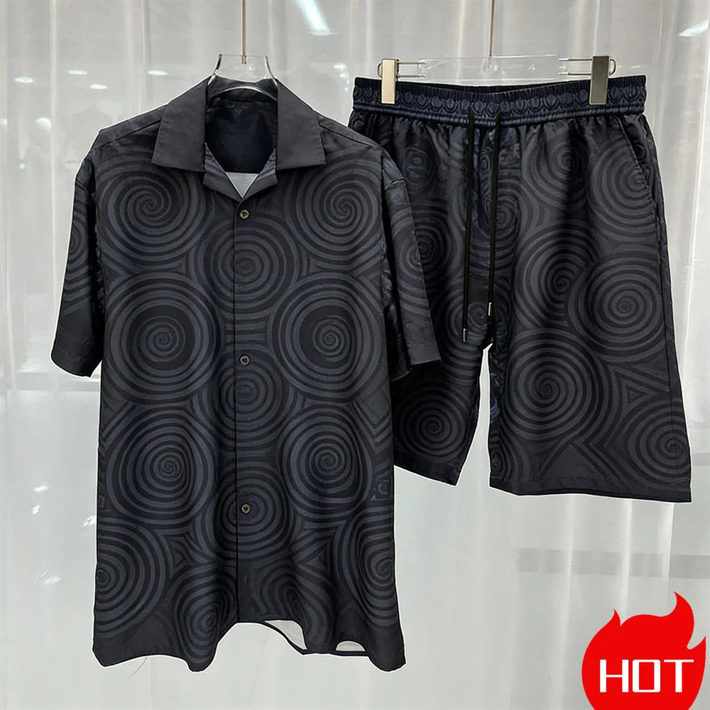 3D Graphics Printed men's Set Fashion two-piece Shorts Set high-quality Summer Short Sleeved Shirt Unisex Shirt Set Home Pajamas