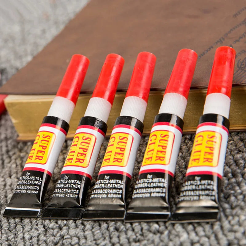 10pcs Liquid Super Glue 502 Instant Strong Bond Leather Wood Rubber Metal Glass Cyanoacrylate Adhesive Stationery Store Nail Gel