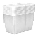 Clear Plastic Storage Bins with Snap Lids Set of 10 6 Quart Small Organizing Containers for Home