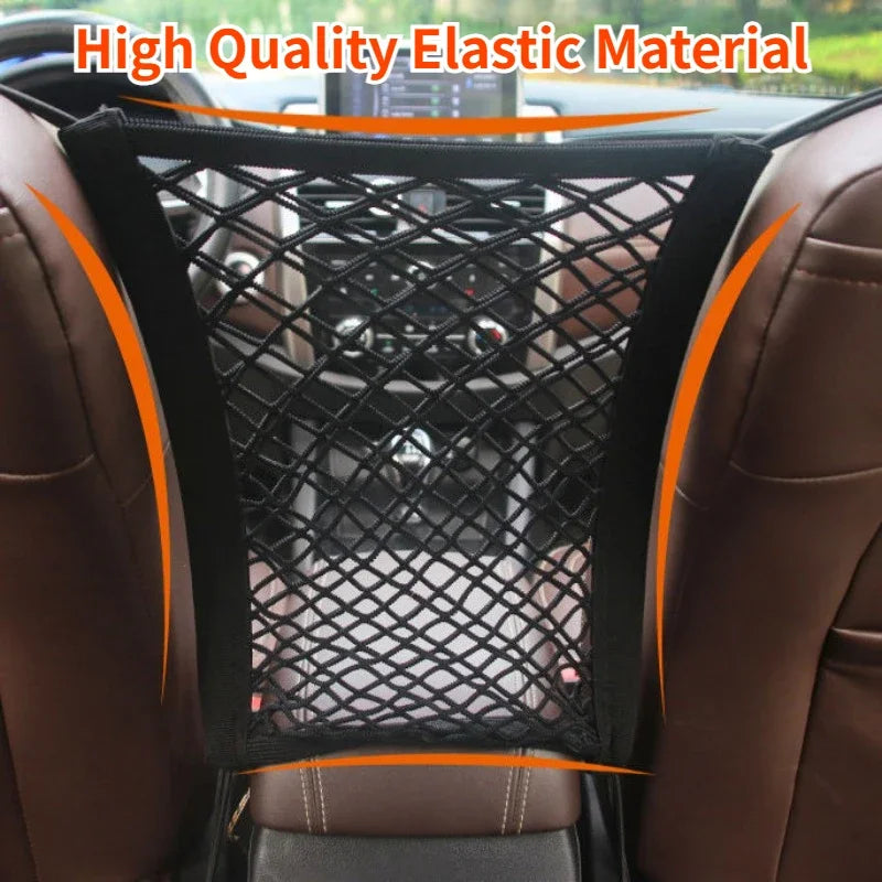 Car Mesh Organizer Between Seat, Pet Dog Kids Barrier, Net Pocket Storage Bag Backseat, Seat Back Storage, Auto Car Accessories