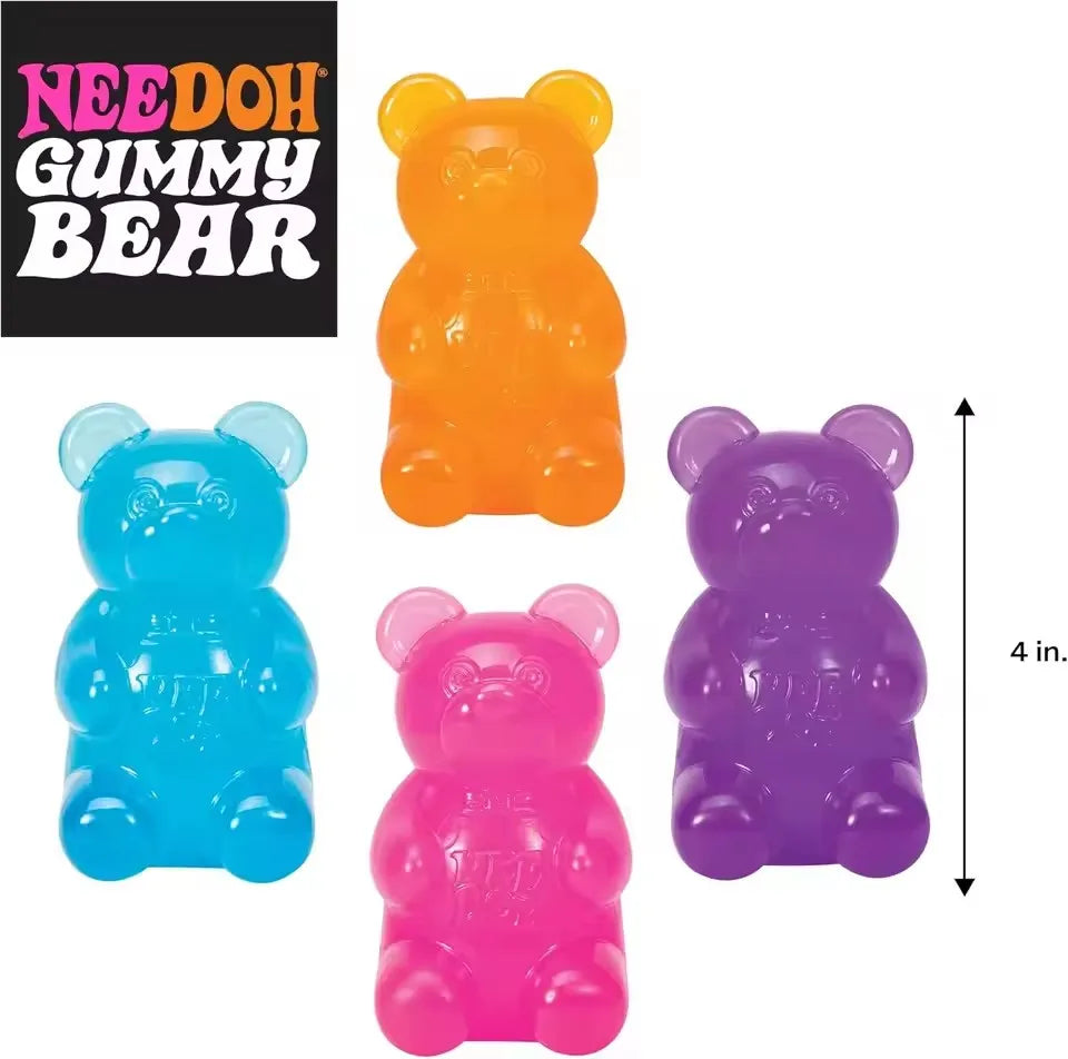 8cm NeeDoh Cute Gummy Bear Sensory Squeeze Toy with Jelly-like Filling Slow Rebound Stress Relief Toy To Alleviate Anxiety**