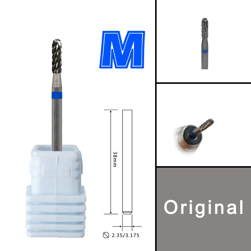 RolinStar Dental&Nail 9 type with Spiral Cut powder Carbide Burr nail drill bit cuticle clean