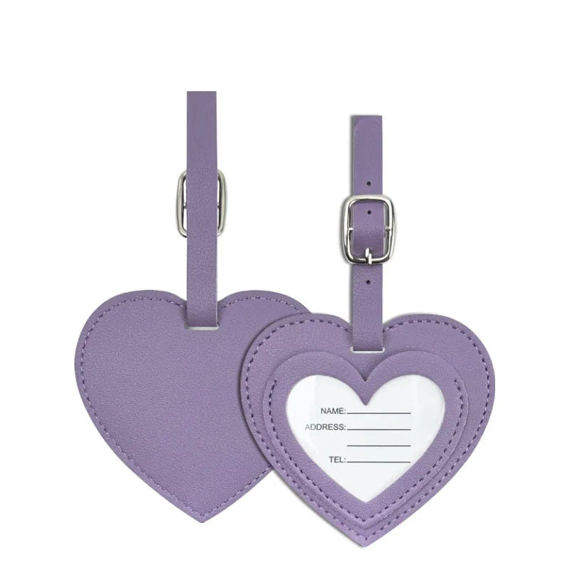 Luggage Tags Vacation Travel Accessories Creative PU Love Boarding Pass Thickened Leather Luggage Tag Check in Tag Id Name Tags
