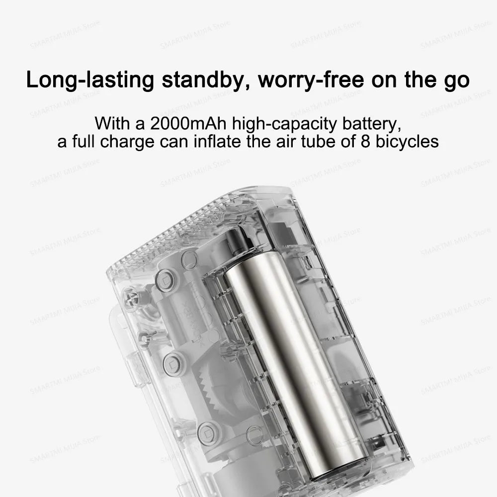 MIJIA Tire Inflator Portable Electric Air Compressor Cordless Mini Bike Pump Display,150PSI Car Tires Air Pump With LED Lights