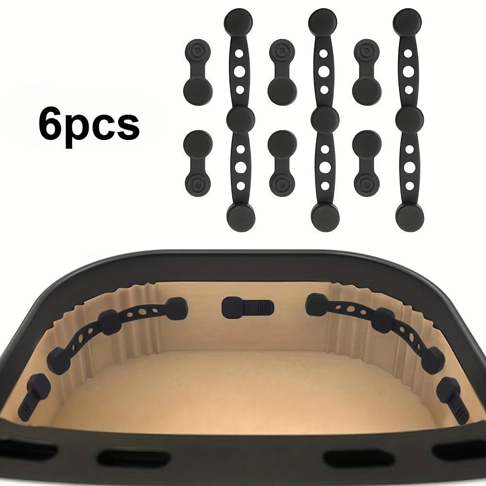 6pcs/2sets Magnetic Silicone Buckles for Air Fryer - Non-Stick Parch Clips, Magnetic Fasteners, Compatible with /Air Fryer Ovens