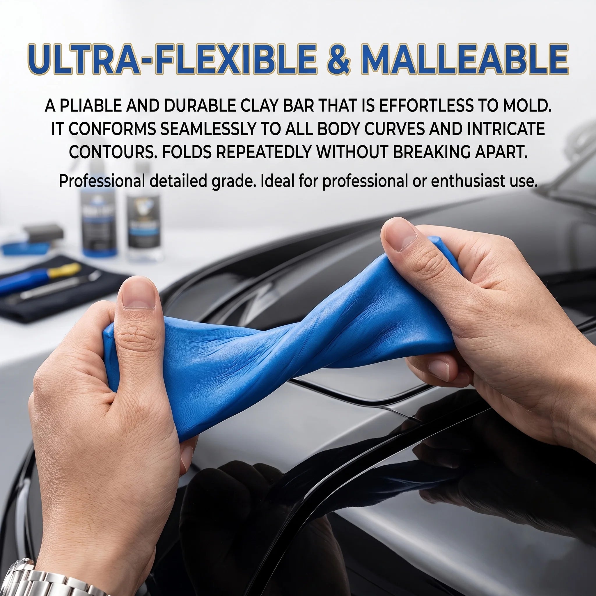 Professional Car Clay Bar for Detailing, Deep Cleaning Auto Paint & Glass, Reusable & Eco-Friendly, Portable Case, Easy Kit
