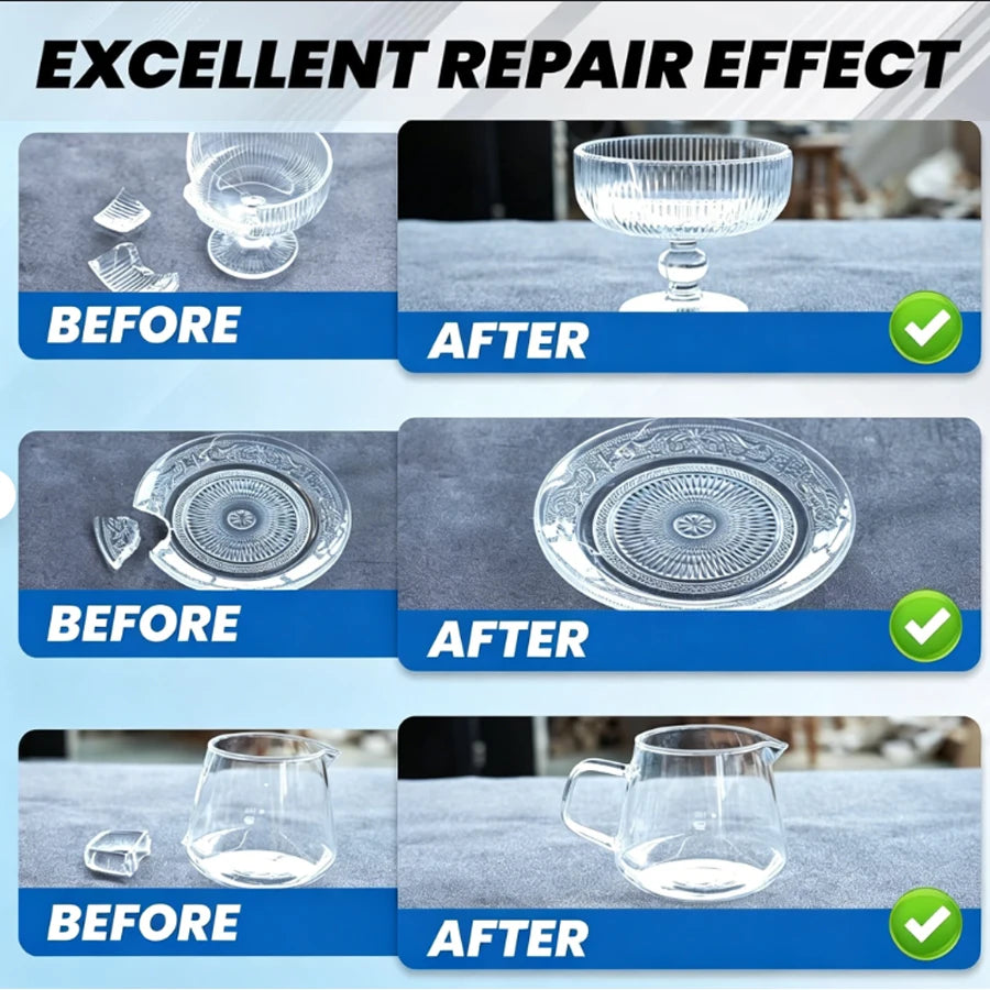 1-6pcs 35g CA Super Glass Glue Fast Curing Clear Waterproof Strong Adhesive for Glass, Mirror, Ceramic, Plastic & Metal Repair