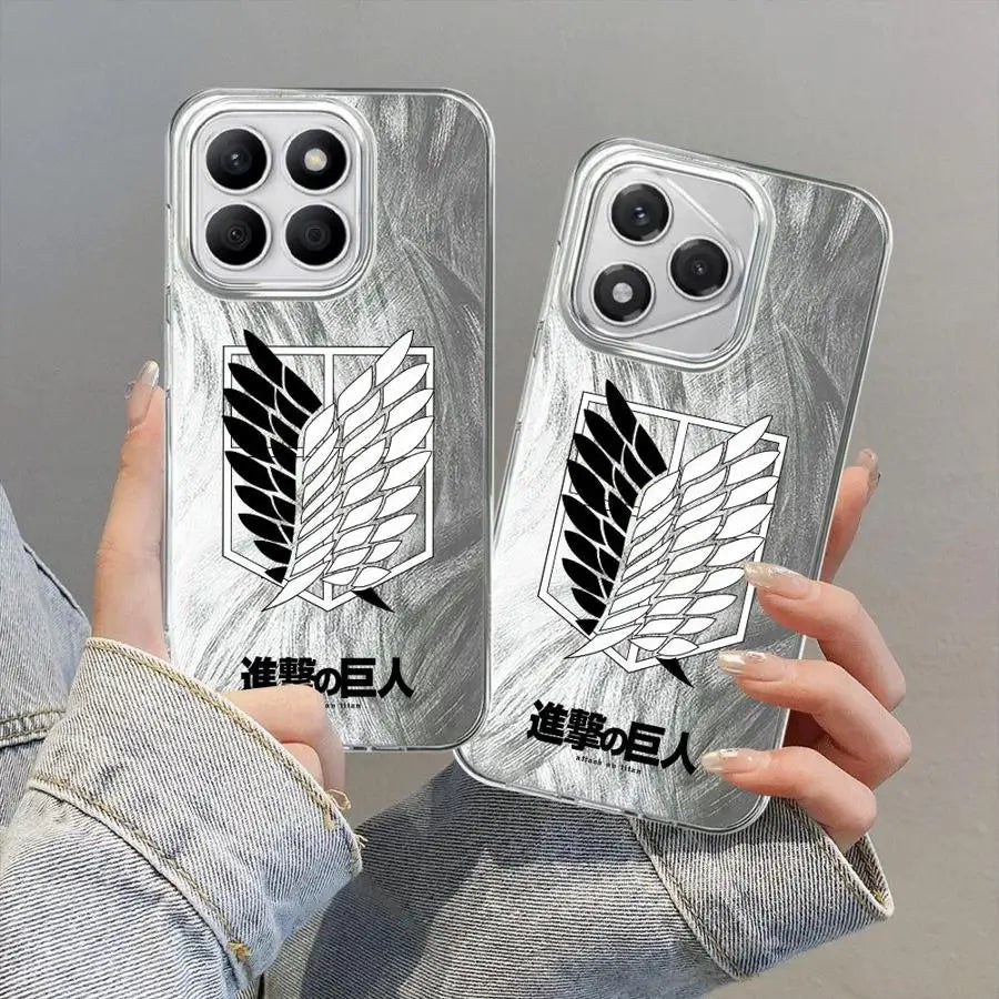 A-Attack On T-Titan Logo Case for Honor X8c X7b X9c 200 Pro X9a 200 400 Lite X8a X9b X8b Black Soft Shell