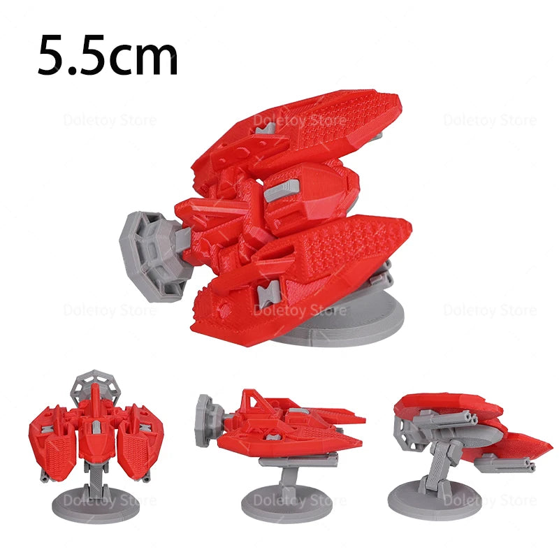 Mini War Machine Mecha Fighter Jet Series 3D Printed Starship Attack Helicopter Flutter Drone Movable Joints Assemble Models Toy