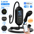 AFYEEV 3600W Portable Type2 IEC62196-2 EV Charger Type1 SAE J1772 Electric Car Charger GBT EVSE Charging Cable Wallbox EU Plug