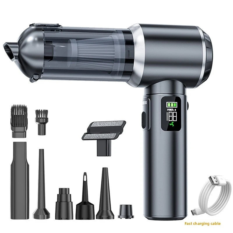 Car Wireless Handheld Vacuum Large Suction Wet Dry Dual Use Portable Dust Blower Auto Home Cleaner With Power Display