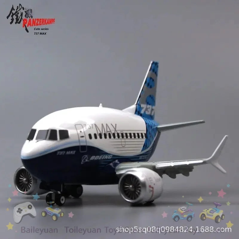 Panzerkampf Boeing 737 Max Diecast Alloy Airplane Model 70104PA Original Factory Livery Cute Series For Collectors Display