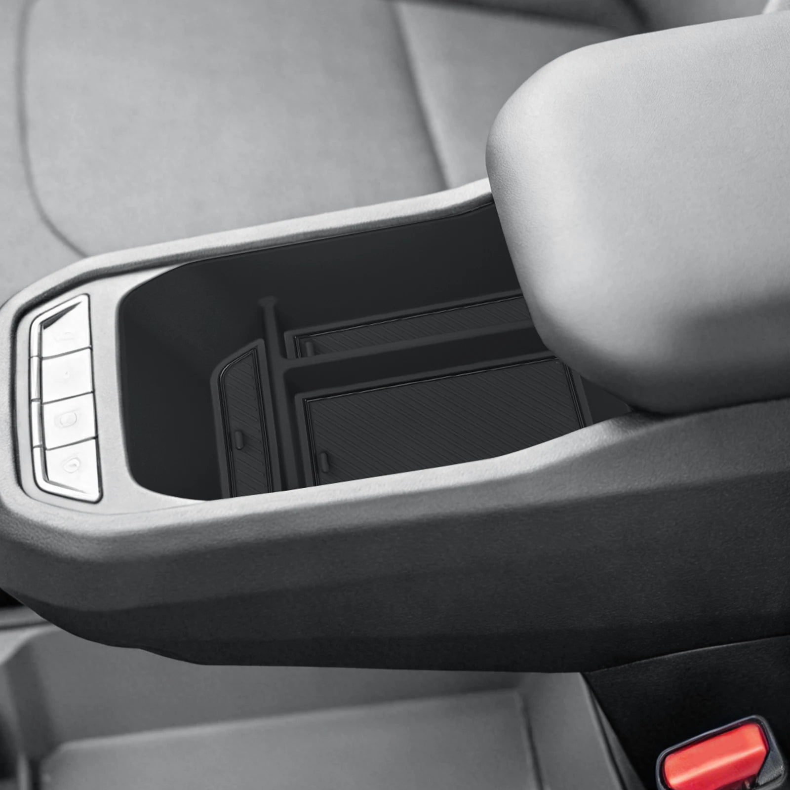 LUCKEASY for Kia EV3 2024-2026 Car Armrest Storage Box ABS Stowing Tidying Center Console Tray Accessories Black