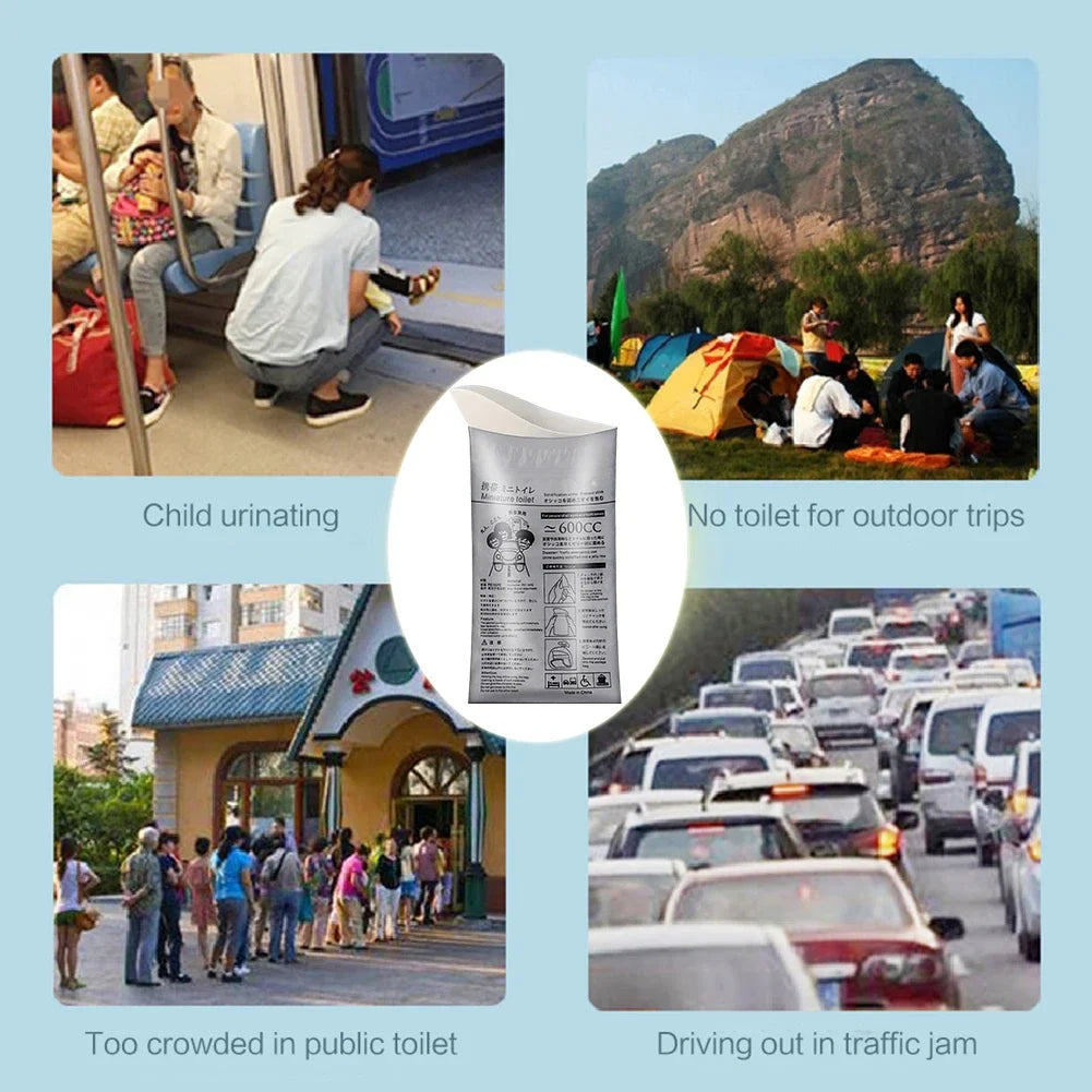 4-20PCS Outdoor Emergency Urine Bags 600ml Disposable Travel Mobile Toilet Portable Urinal Bag for Female Baby Male Vomiting Bag