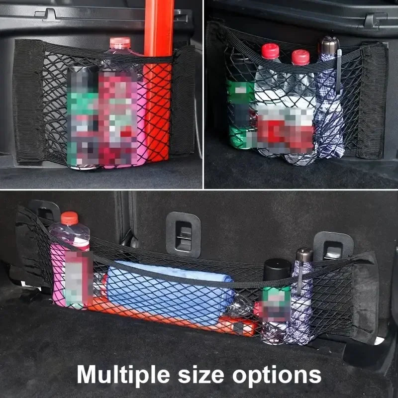 Universal Car Storage Bag Double Mesh Trunk Storage Net Car Built-in Storage Bag Car Heavy-Duty Car Storage Bag Fixed Net Anti