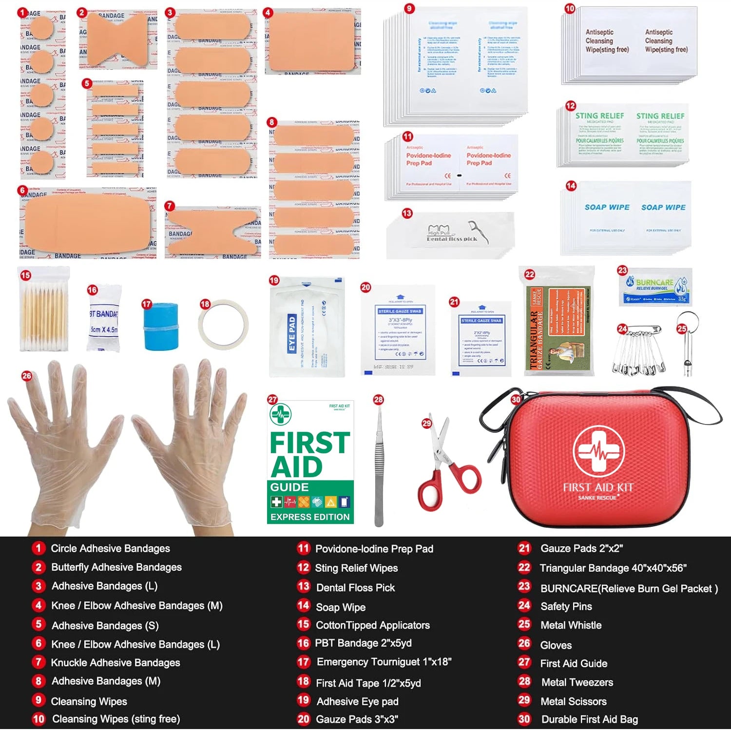 150 Piece Mini First Aid Kit Small Waterproof Hard Shell Medical Kit for Home Car Travel Camping Truck Hiking Sports Office