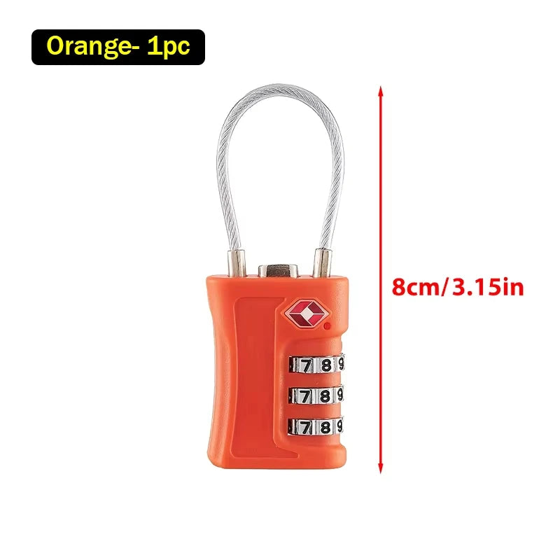 TSA Customs Lock 3 Digits Travel Password Changeable Lock Digital Lock Zinc Alloy Suitcase Luggage Anti-theft Lock for Airplane