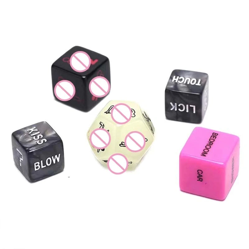 Exotic Sex Dice Toys for Couples - 6/12 Sided Romance Love Flirting Game Adult Entertainment Crap Dice for Bar Erotic Fun