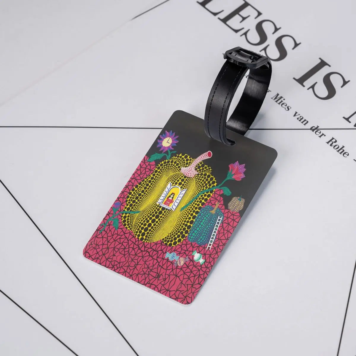 Custom Yayoi Kusama Abstract Painting Luggage Tag Privacy Protection Baggage Tags Travel Bag Labels Suitcase