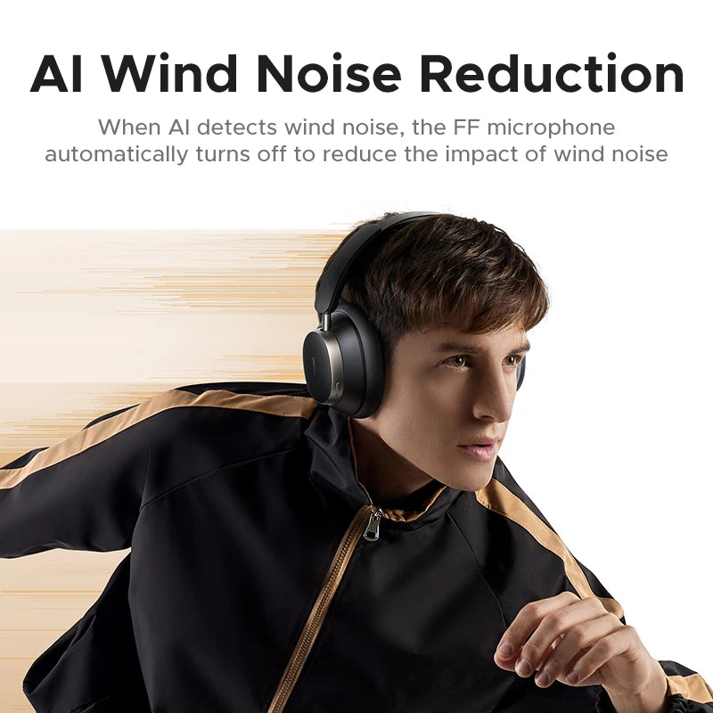 48dB ANC Wireless Headphones Over Ear Bluetooth Earphones Active Noise Cancellation Hi-Res LDAC 120h Playtime