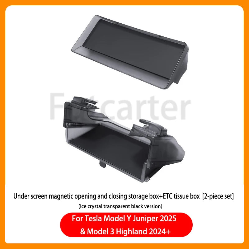 For Tesla Model3 Y Juniper 2025 central control screen Hidden Magnetic opening closing storage box tissue box storage accessorie